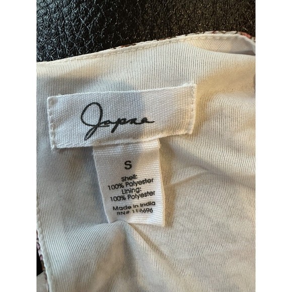 Japna Pink/Peach Floral Print Long Sleeve Tiered Faux Wrap Mini Dress, Sz Small - Picture 2 of 8